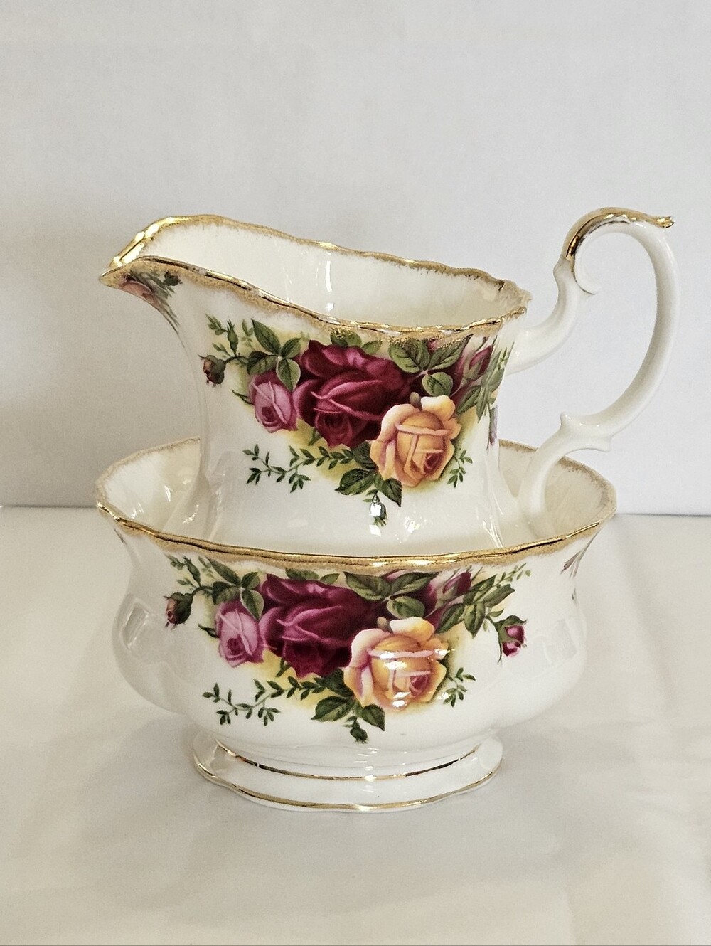 Large Cream & Sugar "Old Country Roses" by Royal Albert.